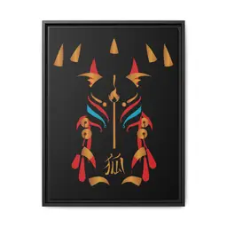 Rein in Ray-Bans: The Kitsune Ascends – Framed 18x24 Canvas | Final Collector Release | International Shipping Available