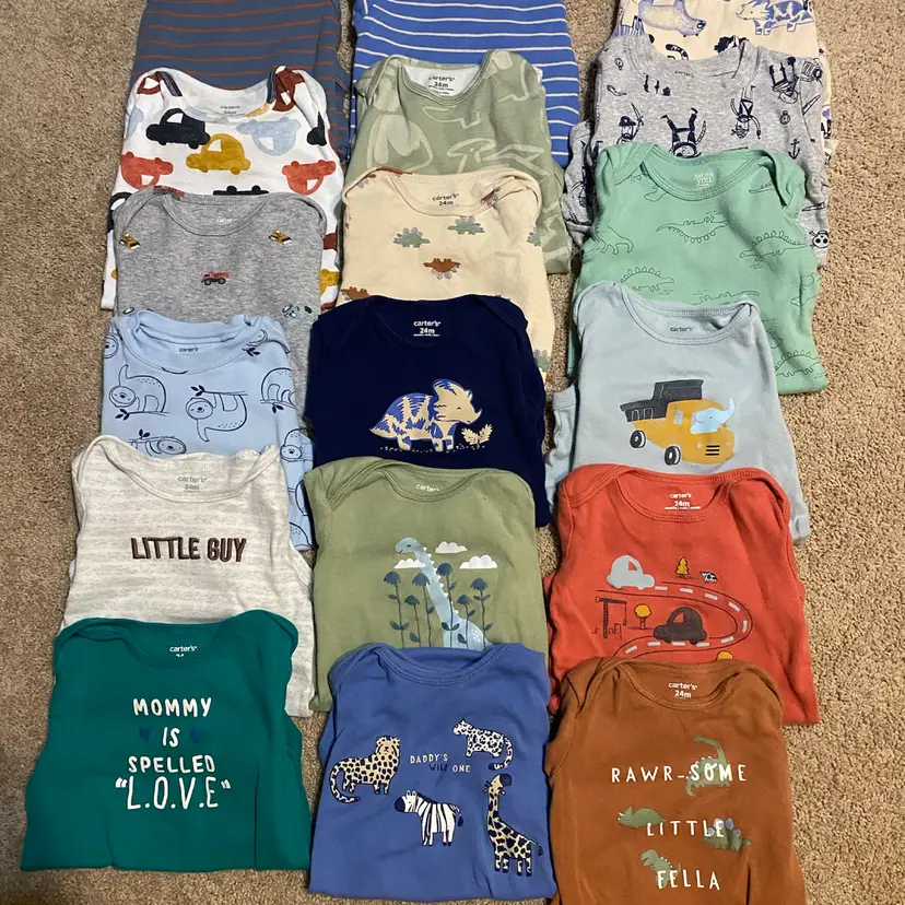 Carter's Boy's Size 24 Months 18-Piece Bundle of Short Sleeve One-Pieces