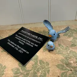 Hagen Renaker Mother And Baby Blue Birds