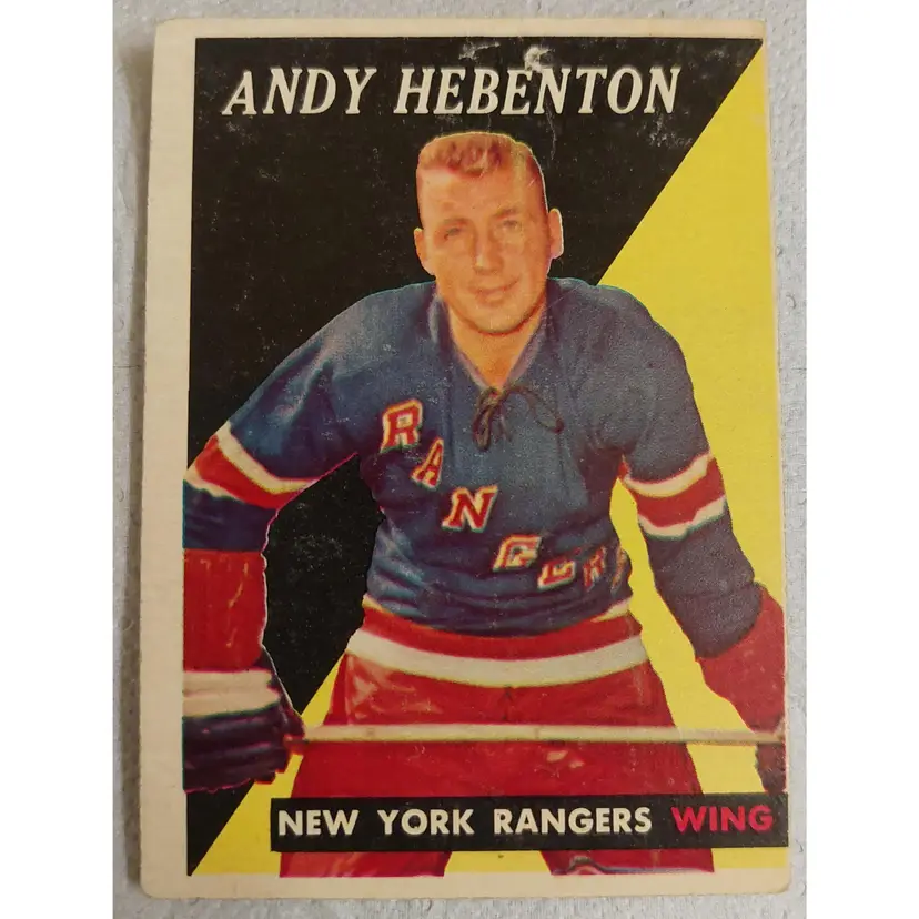 1958-59 Topps NHL Hockey # 46 Andy Hebenton New York Rangers Wing Vintage EX OC