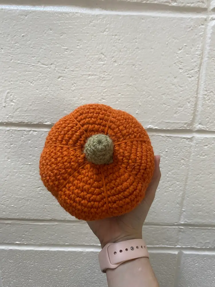 Crocheted Pumpkin Handmade 7” X 4”