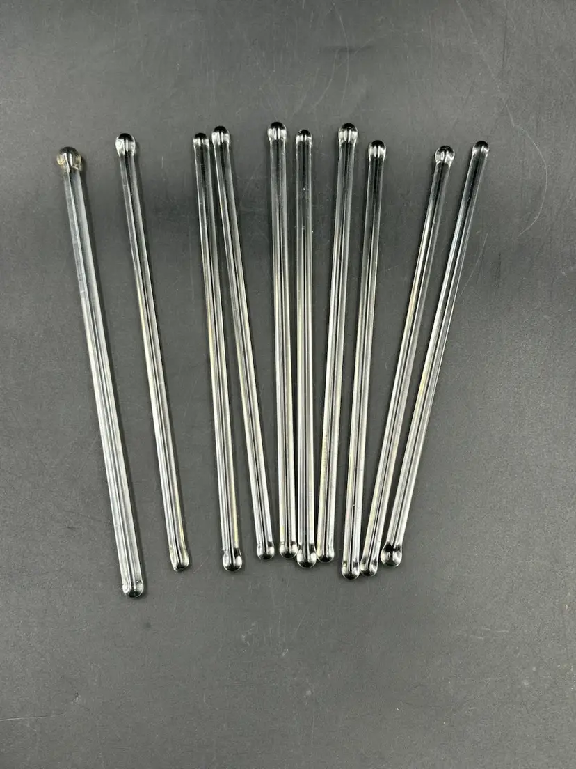 10 clear glass swizzle Stirrer Sticks 5.75”