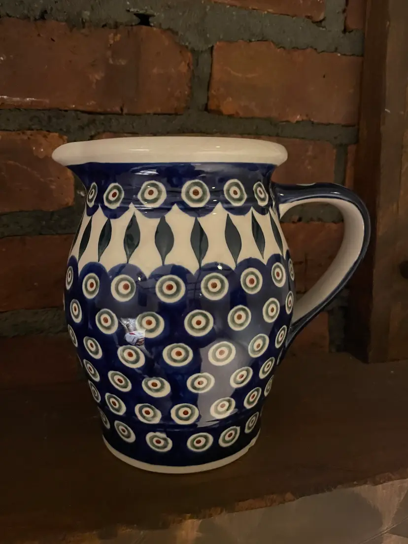 Polish Pottery Boleslawiec Pitcher Jug Handmade In Poland 7"