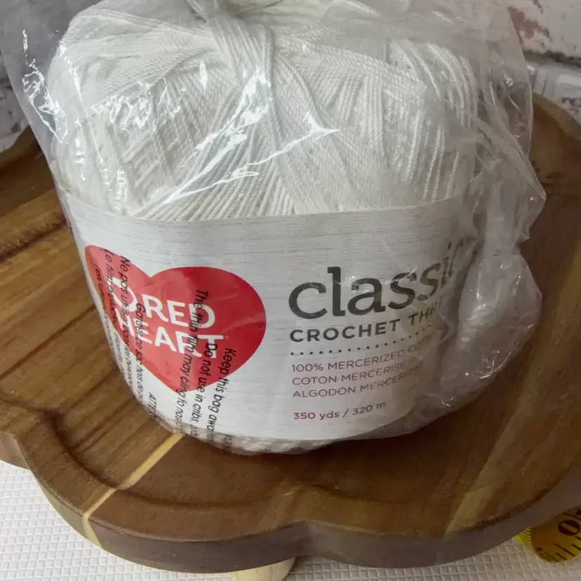 Red Heart Class is Crochet Thread White
