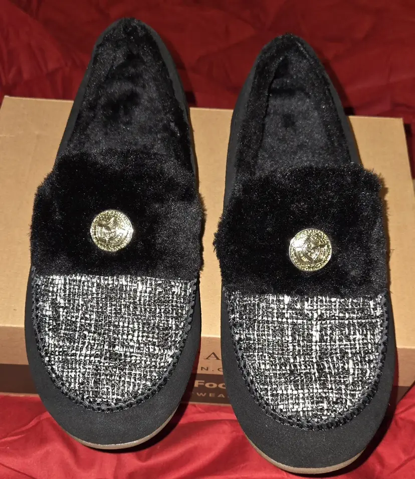 Spenco Tweed Ortho Birch Slip On Slippers 8.5W NIB