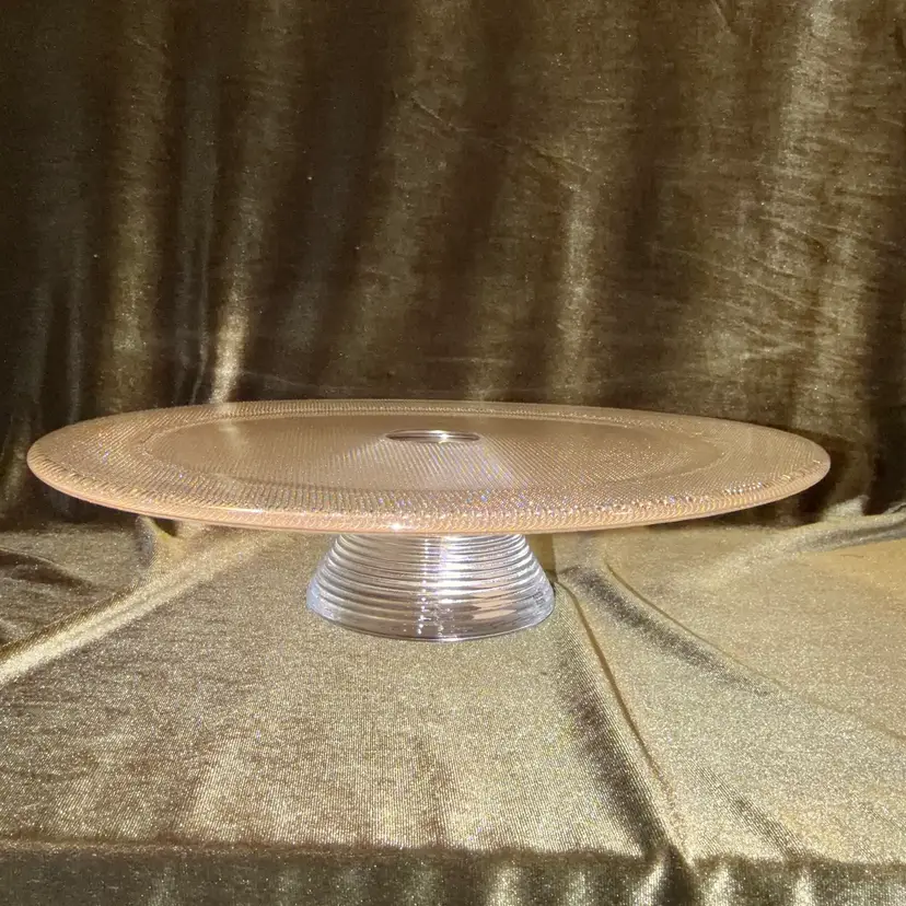 Kosta Boda LIMELIGHT Cake Plate Stand Made In Sweden 12 1/2” By Goran Warff