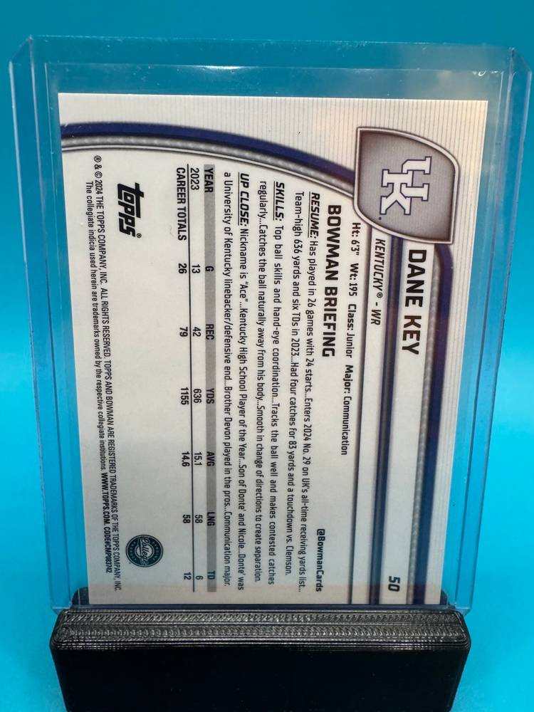 Dane Key Bowman Chrome U Green Refractor /99 Nebraska Cornhuskers