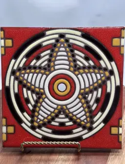 Carly Quinn Designs Star Basket Tile Hand Glazed 6" x 6" Tucson, Arizona