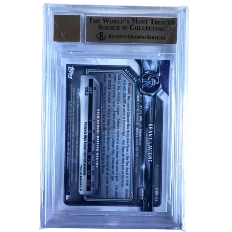 2018 MLB Bowman Chrome Draft #CDA-GL Grant Lavigne Auto Graded 9.5 GEM MINT BGS