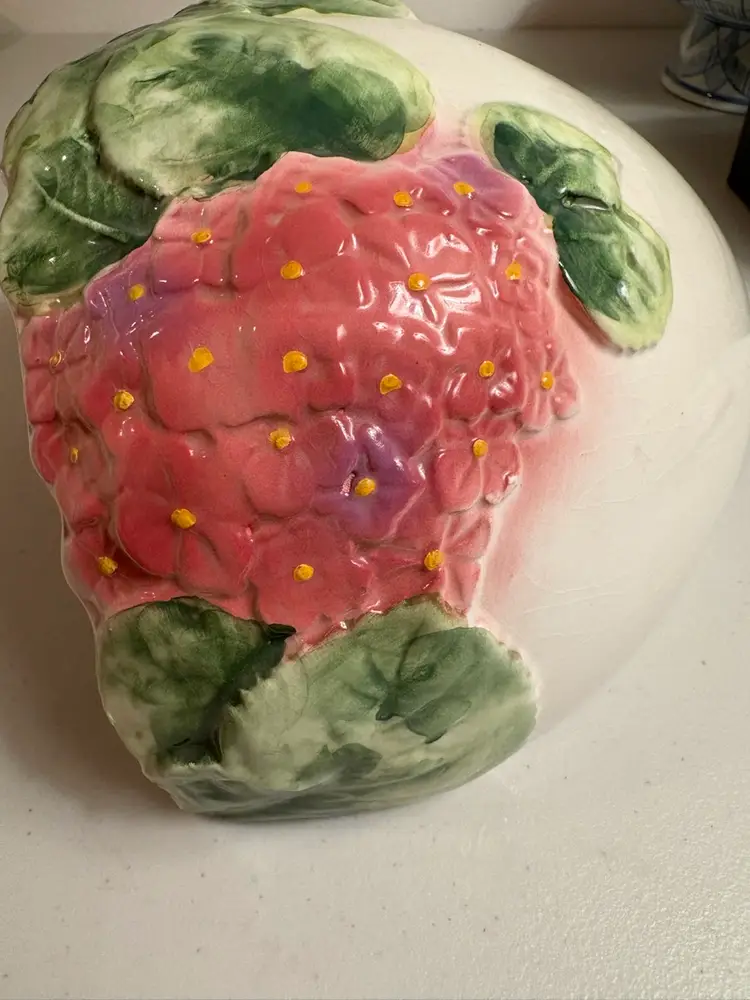 Vintage Pier 1 Imports Ceramic Floral Wall Pocket Vase Indoor Hanging Planter