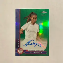 Alex Morgan 2024 Topps Chrome US Olympic & Paralympic Hopefuls Green Refractor Auto /99