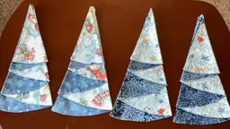 Handmade Folded Tree Cloth Napkins (2) Sets Slightly Different Perfect Cond
