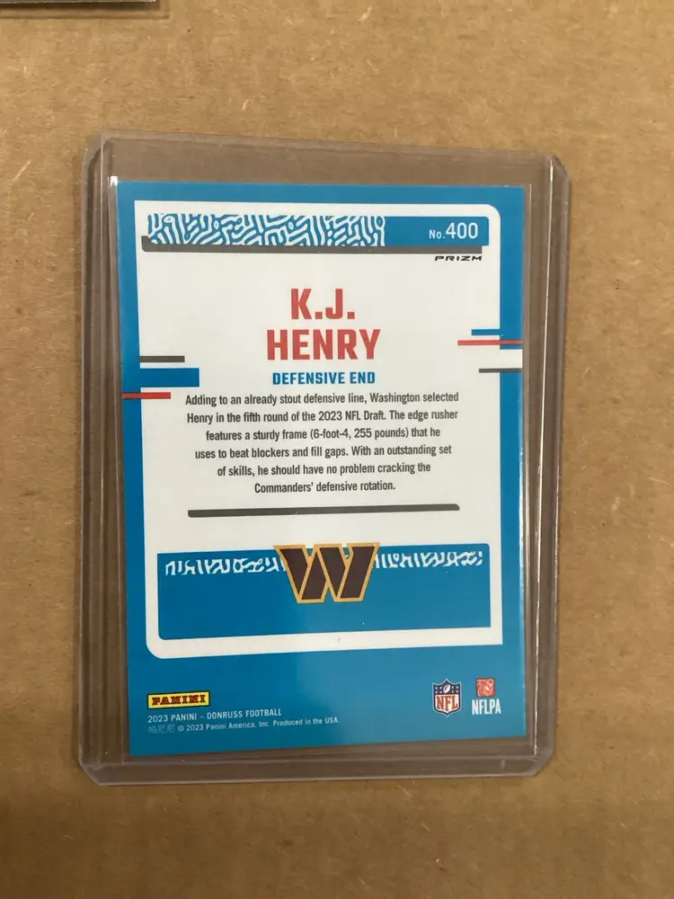 2023 Donruss Optic Preview Green & Red Rated Rookie K.J. Henry #400