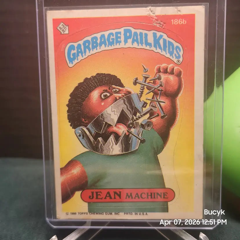 1986 Garbage Pail Kids - JEAN Machine #186b