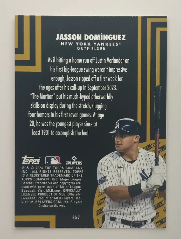 Jasson Domínguez Topps Black Gold Yankees RC