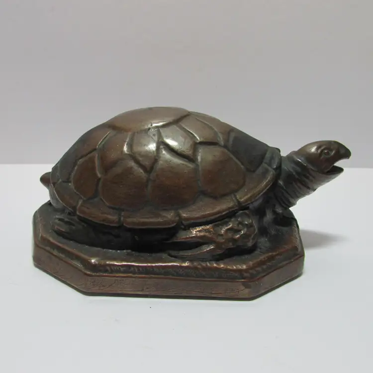 vintage brass turtle figure Boho decor tortoise
