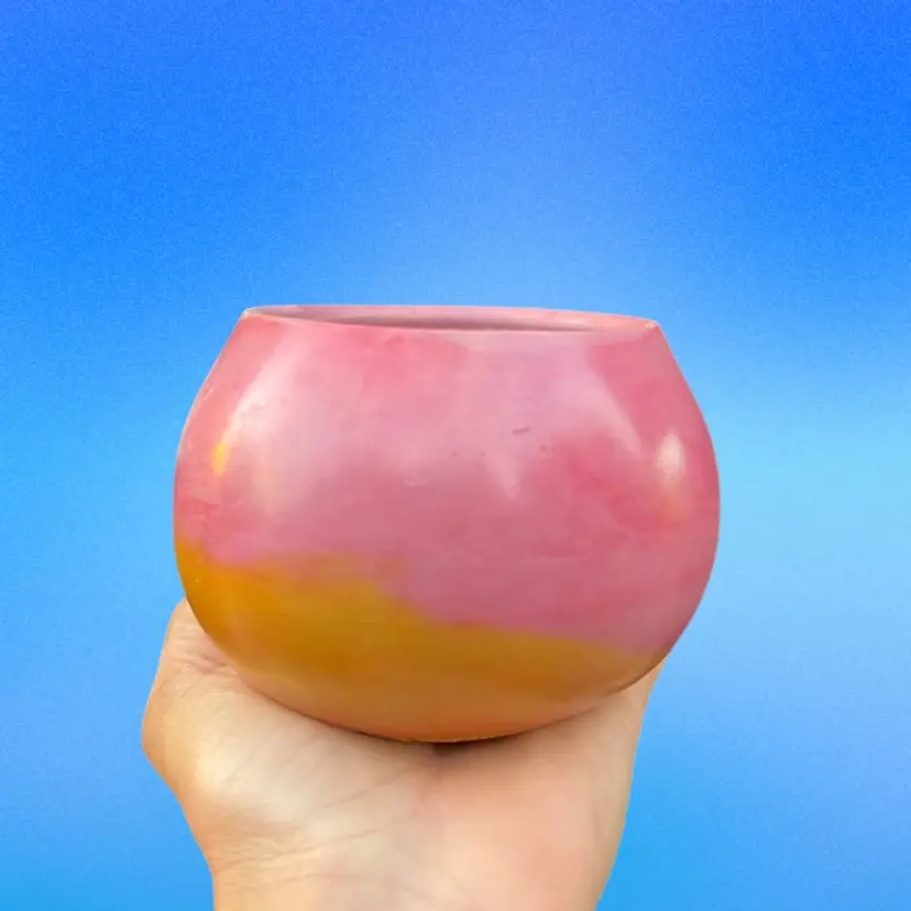 3.25” Pinky Orange Concrete Globe Planter