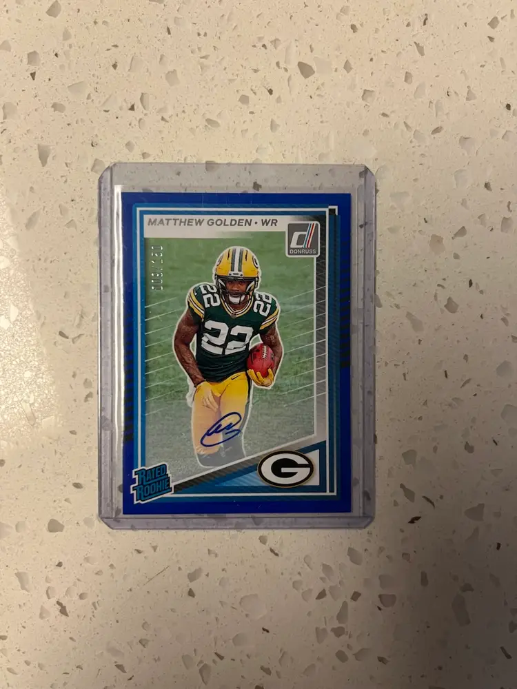 2025 Donruss Matthew Golden Rated Rookie Blue Autograph /150.