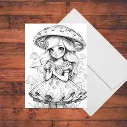 Woodland Fairy Coloring Cards: 5x7 Blank DIY Greeting Card Set