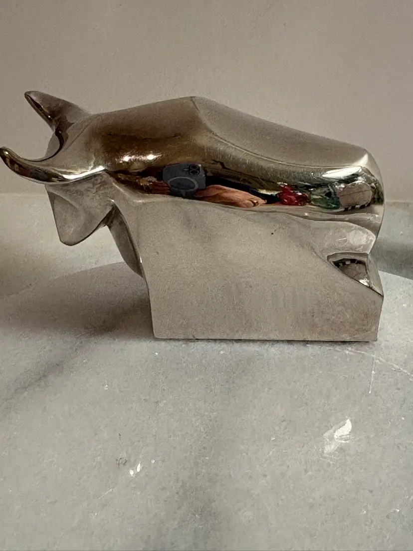 Vintage 1970s DANSK Gunnar Cyren Silver Plated Bull