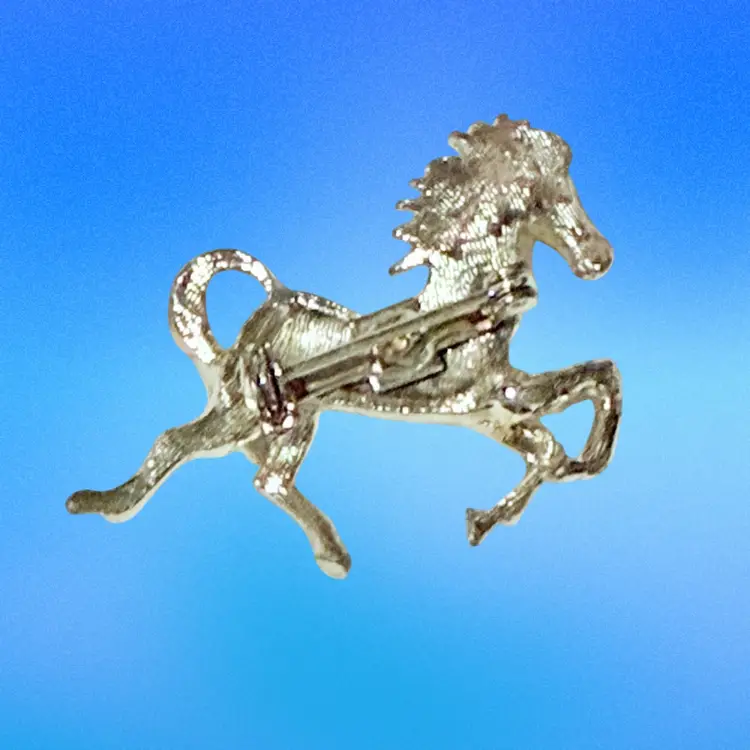 Vintage Prancing Horse Goldtone Brooch