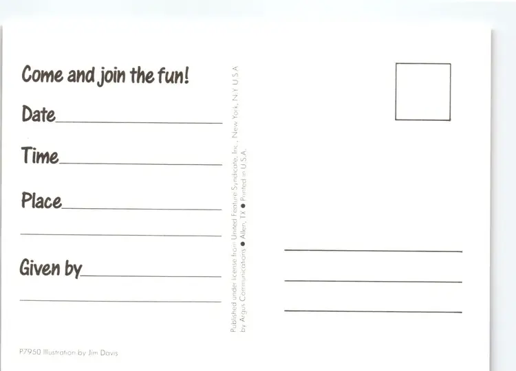 Garfield Christmas Postcard Drop In Chimney Jim Davis Orange Tabby Cat 1978