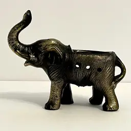 Small Brass Elephant figurine Mini Planter Japan 3" (Hollow - 5.9 oz.)