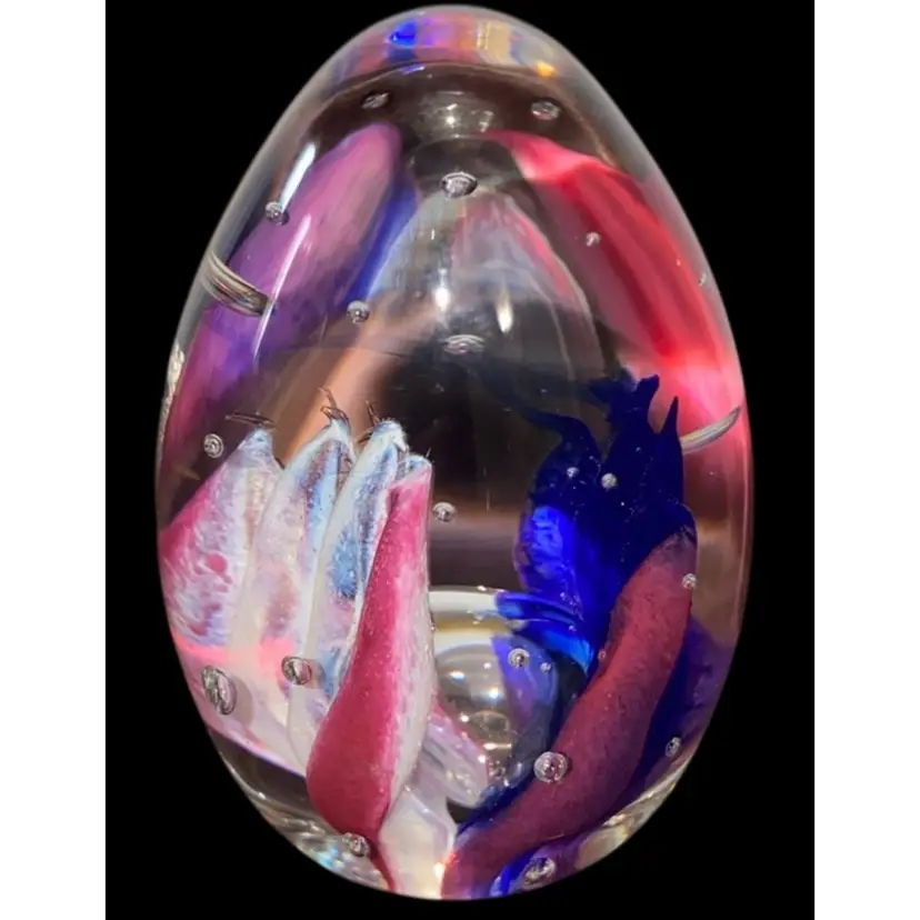 #02 - Vintage Selkirk Glass Scotland Paperweight - Multi-colored