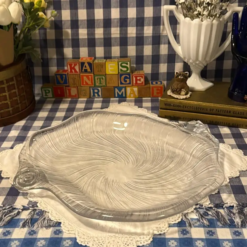 Mikasa Studio Nova Crystal Seashell Serving Platter