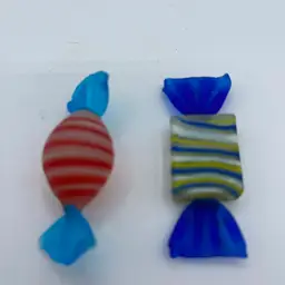 23-Glass Candies Set Of 2 Pictured 2.25”