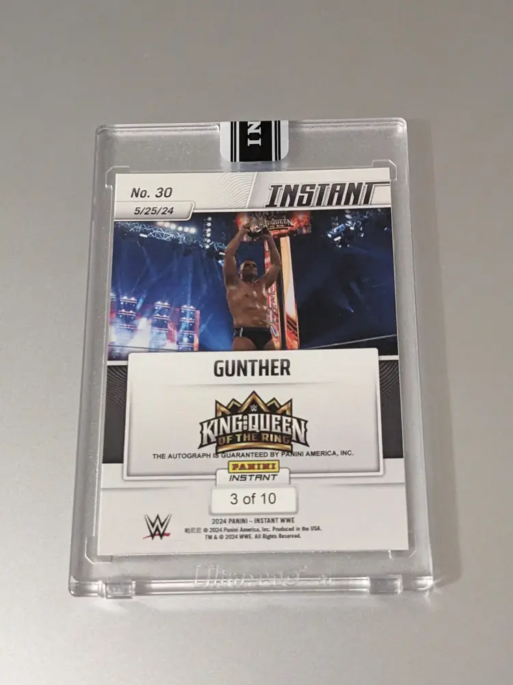 Gunther 2024 Panini Instant King Of The Ring Tournament Winner - Red, White, and Blue 3/10 Auto #30