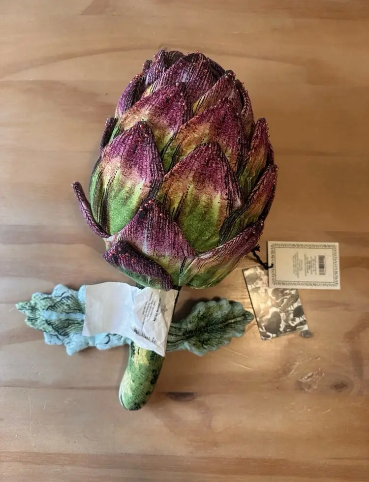 John Derian  16"X8" Plush Artichoke Pillow