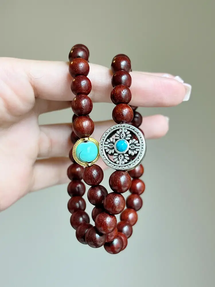 Natural Wood Buddha Bracelet