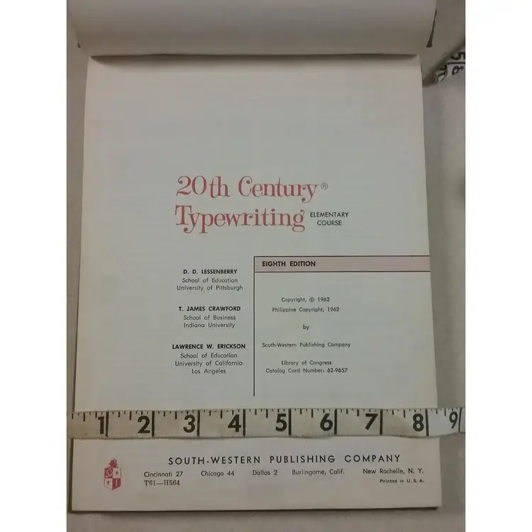 20th Century Typewriting Elementary Course Book
