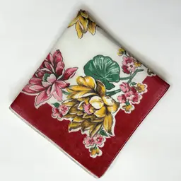 Linen Mulitcolor Floral Bridesmaid Handkerchief Wedding Cottage Core  Vintage