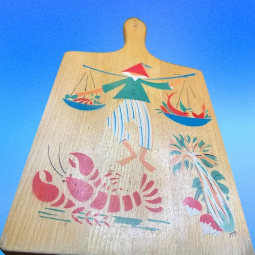 Nevco Cutting Board Fisherman Kitschy Cool 8”x6”