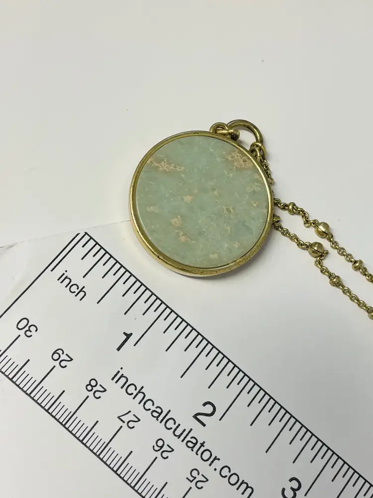 Lucky Brand Gold-Tone Beaded Reversible Stone Pendant Necklace