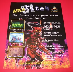 #01 Area 51 Site 4 Arcade FLYER Original 1998 NOS Video Game Promo Artwork
