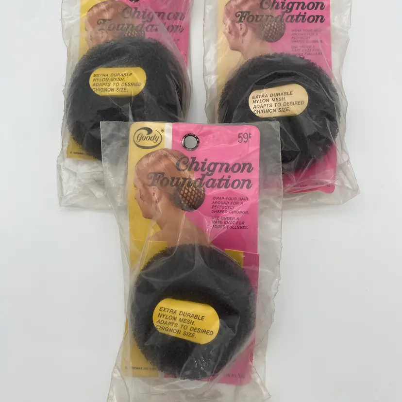 Goody Chignon Foundation Brown Mesh Hair Wrap Bundle of 3 - New Old Stock