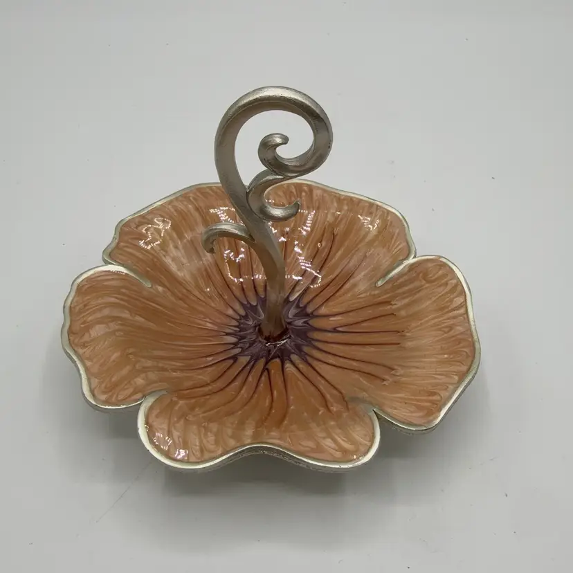Cynthia Rowley Metal And Enamel Floral Trinket Jewelry Holder
