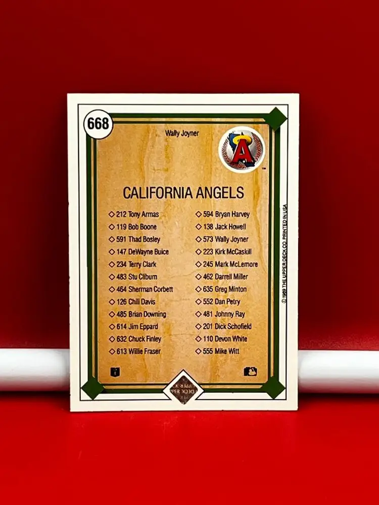 1989 Upper Deck Collector Baseball Card Choice Angels Wally Joyner #668