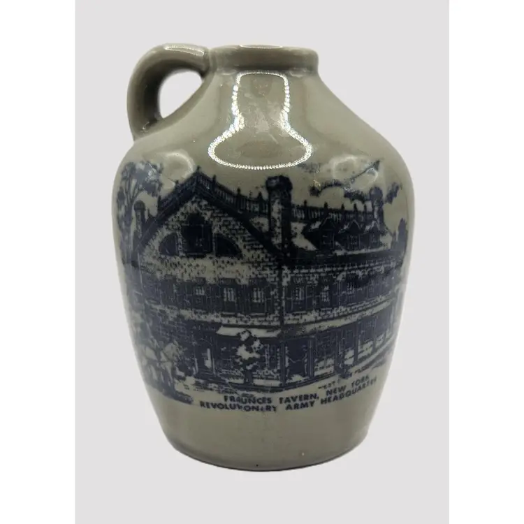 #01 - Vintage Commemorative Stoneware Crock/Jug of Fraunces Tavern, New York, Revolutionary Army Headquarters