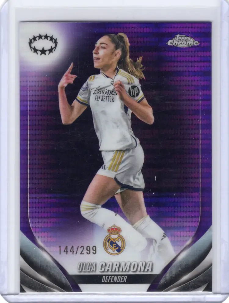 2023-24 Topps Chrome UEFA Women's Champions League Olga Carmona Purple Pulsar  /299