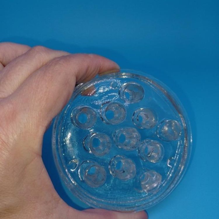 Vintage Clear Glass 11 hole Flower Frog
