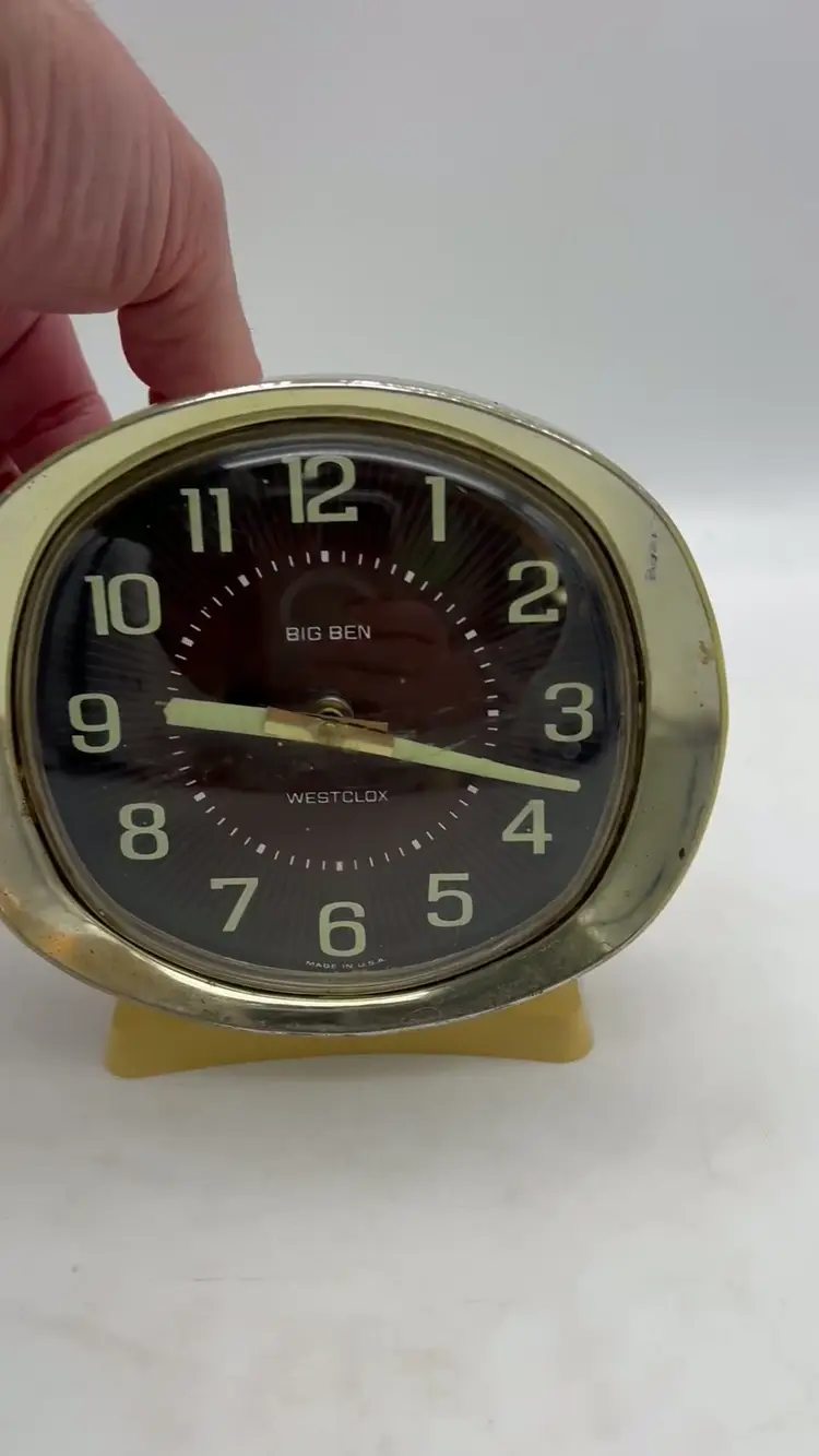 Westclox Big Ben Style 9 Wind-Up Alarm Clock, Luminous Dial, c.1979–80s Vintage