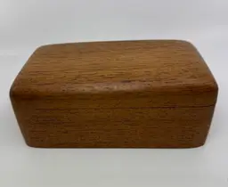 Vintage Solid Walnut Music Box Case: Empty Project Shell- Trinket Box 7.75”x4.5”