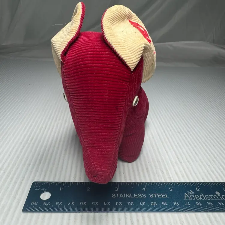 Vintage Plush Courduroy Alabama Elephant Toy University Of Alabama VTG