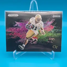 Calvin Johnson 2025 Prizm Draft Picks Black Color Blast SSP Georgia Tech Detroit Lions