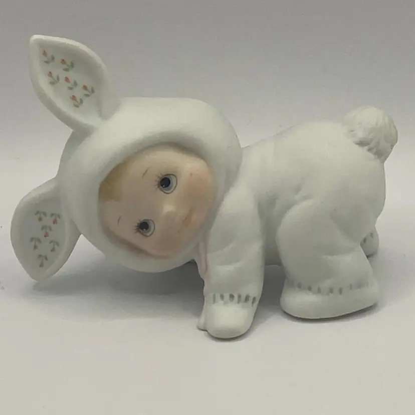 1984 Enesco Morehead Lil Love Bunting Figurine-Child In Bunny Costume- 3”