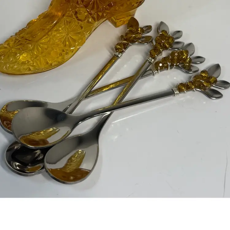 Set Of Spoons: Amber Beads